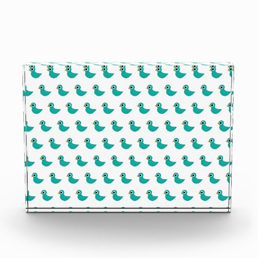 Schattige blauwe vogel fotoblokken (Voorkant)