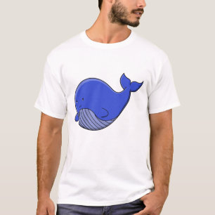 Schattige Blauwe Walvis Kawaii Oceandier T-shirt