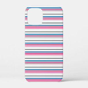 Schattige blauwe witte strepen iPhone 12 mini hoesje