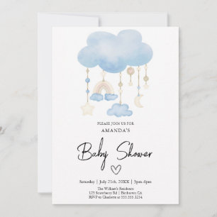 Schattige Blauwe wolk Jongens Baby Shower  Kaart