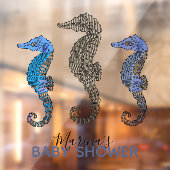 Schattige Blauwe Zeepaardje Grappige Zeevaart Jong Raamsticker (Vel 2)