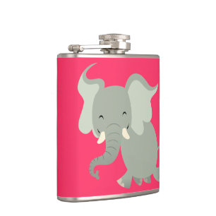 Schattige blije cartoon olifant hipflacon heupfles