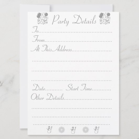 Schattige blije sneeuwman zwart-wit kerst kaart (Achterkant)