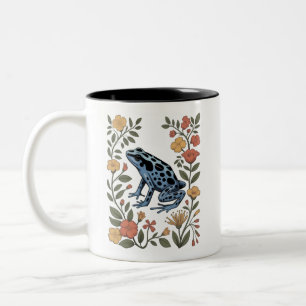 Schattige Bloem Blauwe Giftkikker Pad Kikker Liefh Tweekleurige Koffiemok