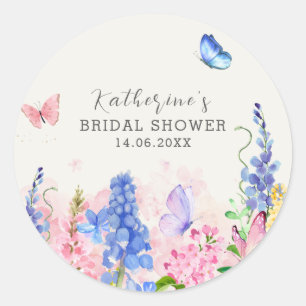 Schattige bloem Bruidssalon Hij geeft me Vlinders Ronde Sticker
