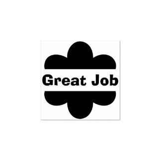 Schattige Bloem Goed Werk Docent Beoordeling Houte Rubberstempel