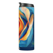 Schattige Bloem Monogram Roos Tumbler Thermosbeker (Geroteerd rechts)