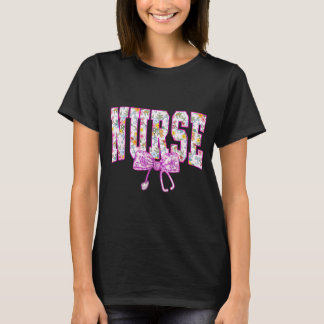 Schattige bloem Nk verpleegster Coquette strik Ste T-shirt