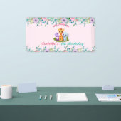 Schattige Bloemen Hippo safari oerwoud Dieren Verj Spandoek (Beurs)