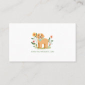 Schattige Bloemen Hond Huisdier Care Services Groe Visitekaartje (Achterkant)