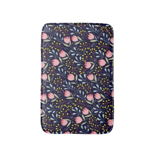 Schattige Bloemen: Kleurrijk Bloemenpatroon. Badmat (Voorkant Verticaal)