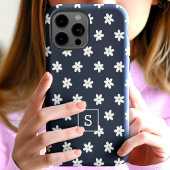Schattige Bloemen Navy Grass Lelie Patroon Monogra Case-Mate iPhone Case