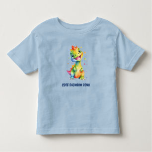 Schattige Bloemen Regenboog Dinosaur Happy Birthda Kinder Shirts