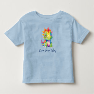 Schattige Bloemen Regenboog Dinosaur Happy Birthda Kinder Shirts
