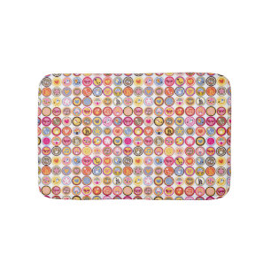 schattige bloemen, vogels, hartenpatroon badmat