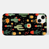 Schattige bloemencactuspatroon Case-Mate iPhone case (Achterkant (horizontaal))