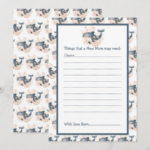 Schattige bloemendolfijn baby shower kaart