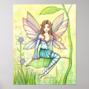 Schattige Bloemenfee Fantasie Kunst Poster