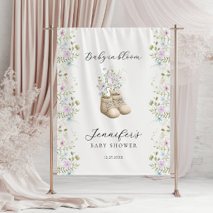 Schattige bloemige baby in bloei neutrale baby sho wandkleed