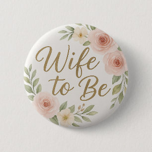 Schattige Bloemige Bruid in Aantocht Ronde Button 5,7 Cm