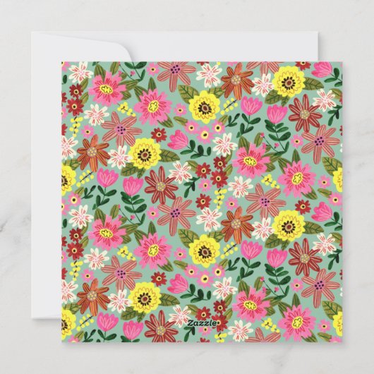 Schattige bloemige Pasen Feestdagenkaart (Achterkant)