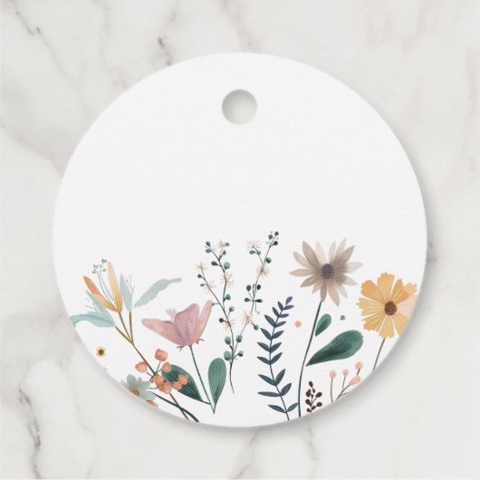 Schattige bloemige theepartij Bruidsjurk Bedankjes Labels (Achterkant)