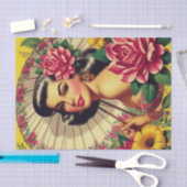 Schattige  bloemmeisje tissuepapier (Craft)