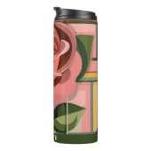 Schattige bloemmonogram bloemtrommel thermosbeker (Geroteerd rechts)