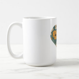 Schattige bloemmotief hart koffiemok