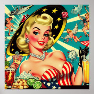 Schattige blond  meisje poster