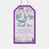 Schattige blond zeemeermin Baby shower dank u guns Cadeaulabel (Voorkant)