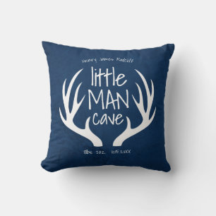 Schattige Blue Baby Boy Little Man Cave Kussen