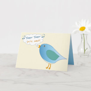 Schattige Blue Bird Zingt You're Sweet Kaart