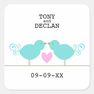 Schattige Blue Birds Special Date Stickers