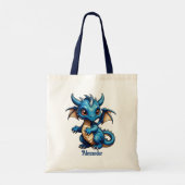 Schattige Blue Dragon Personaliseren Tote Bag (Achterkant)