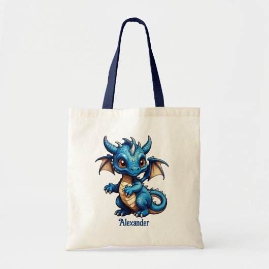 Schattige Blue Dragon Personaliseren Tote Bag (Voorkant)