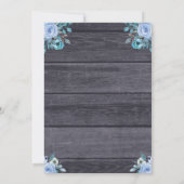 Schattige Blue Elephant Rustic Boy Baby shower Kaart (Achterkant)