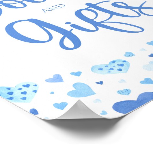 Schattige Blue Hearts Valentijn Boeken en geschenk Poster (Hoek)