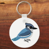 Schattige Blue Jay Sleutelhanger (Voorkant)