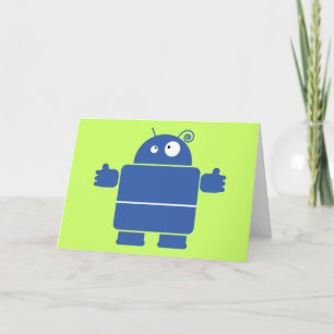 Schattige Blue Robot Wenskaart Kaart