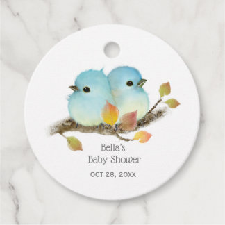 Schattige Bluebirds Bird Baby shower Bedankjes Labels