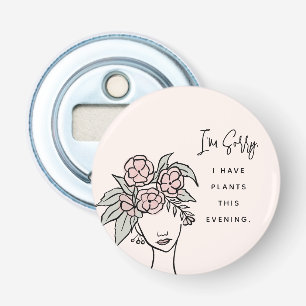 Schattige Blush Bezig met Mijn Planten Bloemenport Button Flesopener