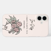 Schattige Blush Bezig met Mijn Planten Bloemenport Case-Mate iPhone Case (Achterkant (horizontaal))