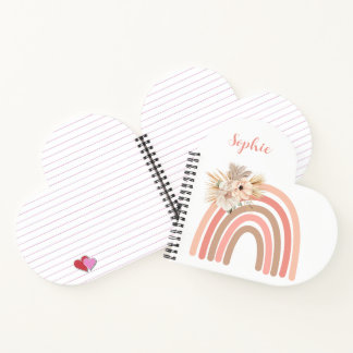 Schattige Blush Pink Boho Rainbow Notitieboek