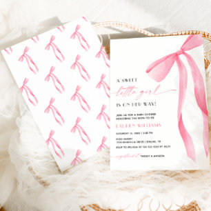Schattige Blush Roze Coquette Strik Baby Meisje Sh Kaart