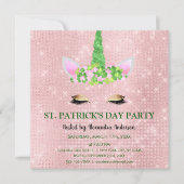 Schattige Blush Roze Eenhoorn St. Patrick's Day Pa Kaart (Voorkant)