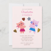 Schattige Blush Roze Papier collage katten & cadea Kaart (Voorkant)