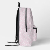 Schattige Blush Roze & Witte Polkadots Monogrammed Bedrukte Rugzak (Links)