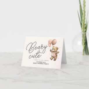 Schattige Blush Teddy Beary Zoet Baby shower Bedankkaart