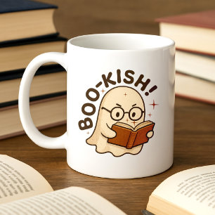 Schattige boek lezen Ghost Funny Bookworm Hallowee Koffiemok